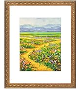 Golden State Art, 16x20 Vintage Ornate Finish Photo Frame with White Mat for 11x14 Picture. Color...