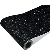 CRE8TIVE Black Glitter Wallpaper Border Peel and Stick Wall Border Sparkle Black Contact Paper Se...