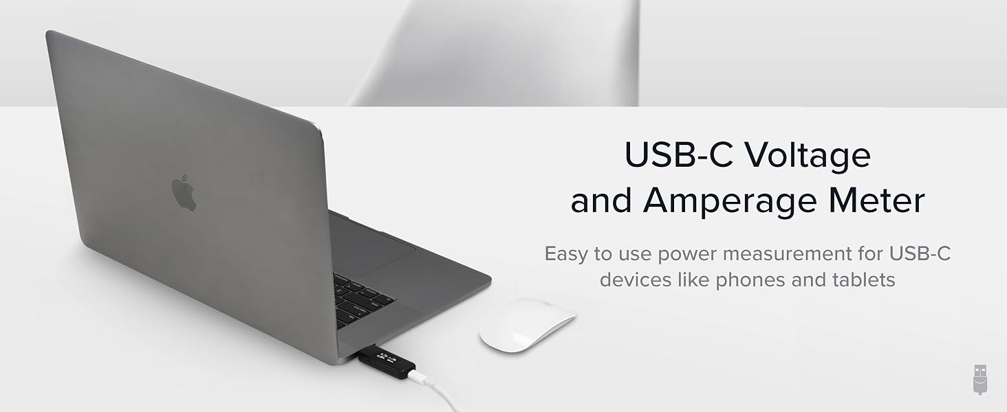 USB-C voltage and amperage meter for easy power measurement on devices like phones and tablets