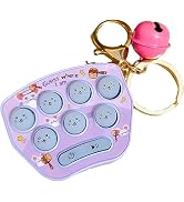 Jowxsx Purple Mini Game Keychain, LED Electronic Mini Hamster Memory Game Keychain with Bells, “G...
