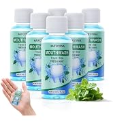 HAIFOTRVA 10 Pcs Mini Mouthwash Travel Size Bulk,Blue Portable Mint Flavor Mini Mouthwash Individ...