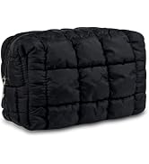 AMZMA Puffy Quilted Makeup Bag for Women, Water-Resistant Nylon Travel Toiletry Organizer Pouch, ...