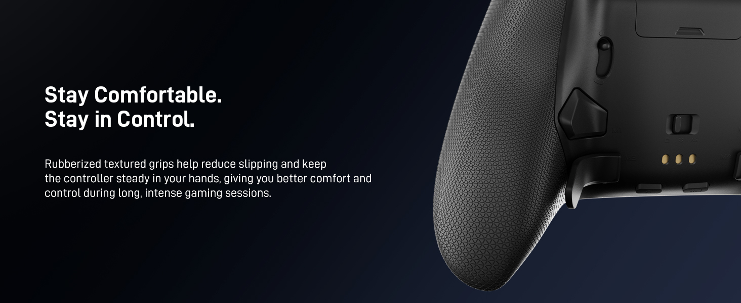 controller Rubberized textured grips