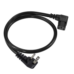 2FT Right Angle IEC Power Cord, Universal PC Power Supply Cord