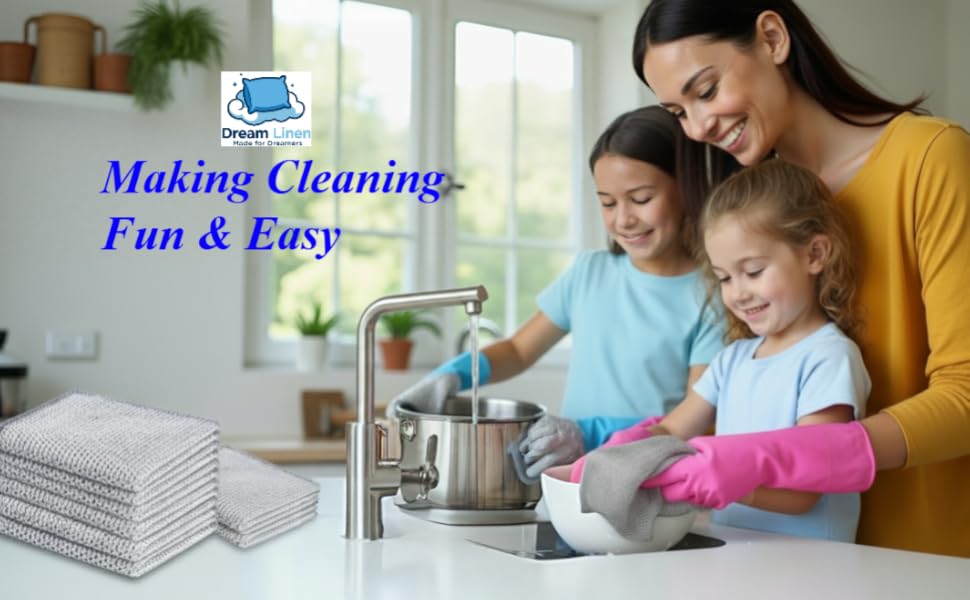 Silver wire dishwashing rags non scratch kitchen cleaning cloth for wet and dry , pots and pans