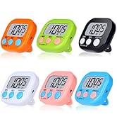 Mwellewm Kitchen Timer 6 Packs Digital Timers for Classroom Small Magnetic Countdown Stopwatch fo...