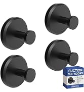 HOME SO Suction Cup Hooks for Shower, Bathroom, Kitchen, Glass Door, Mirror, Tile – Loofah, Towel...