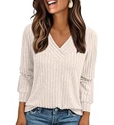 AUTOMET Women Fall Long Sleeve Shirts V Neck Work Tops 2025 Tunic Sweaters Dressy Casual Business...