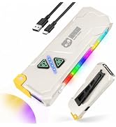 Flat EDC Flashlight Rechargeable, UV Blacklight Flashlights, Pocket Small Led Flash Lights with M...