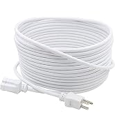Clear Power 35 ft Indoor/Outdoor Extension Cord 16/3 SJTW, 3-Prong Grounded Plug, White General P...