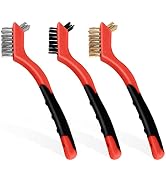 MAXMAN Wire Brush Set 3-Pack, Small Wire Brushes for Cleaning, Rust Remover, Dirt Cleaner, Metal ...