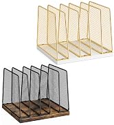 OPNICE Desk File Organizer, Mail Organizer, Large, Gold | Vertical Letter Holder & Document Sorte...