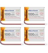 MakerHawk 3.7V Lipo Battery 1000mAh 803040 Rechargeable Battery Lithium Polymer Battery with Micr...