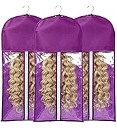 Wig Storage Hair Extension Holder Wig Bags Storage with Hanger Hair Extension Storage Wig Storage...