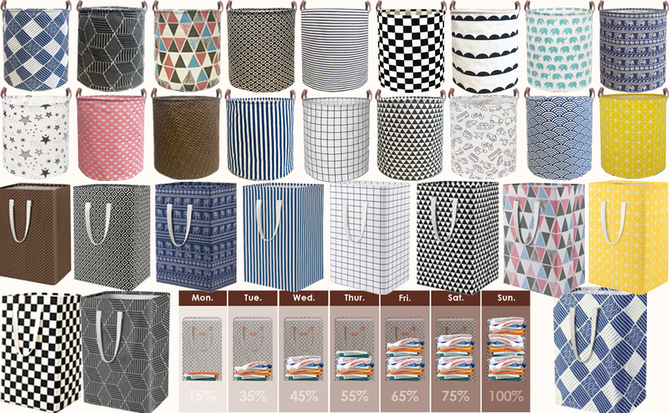 Waterproof Laundry Hamper in Family Leather Handle Laundry Basket Dormitory Collapsible Laundry Bag