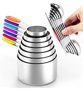 TILUCK measuring cups and magnetic measuring spoons set, stainless steel measuring cups, 6 double...