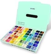 HIMI Gouache Paint Set 112 Colors - Twin Jelly Cup Design, Portable Case | Non-Toxic Opaque Profe...