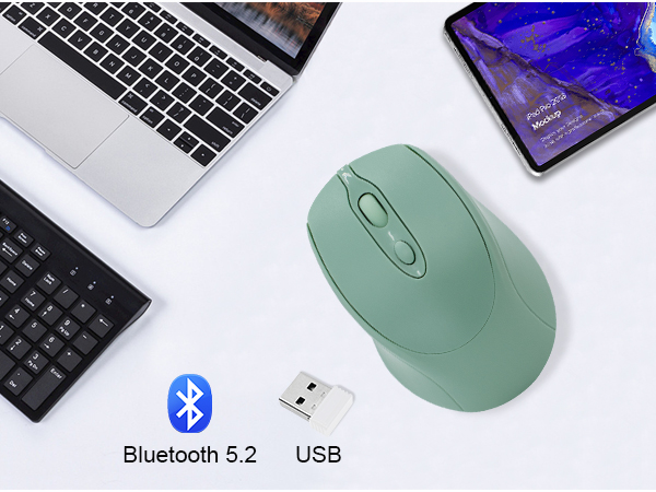 bluetooth mouse with dual mode(bt5.2+2.4GHz)