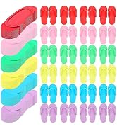 NICEMOVIC 72 Pairs Disposable Pedicure Slippers Foam Disposable Flip Flops Multi Color for Pedicu...