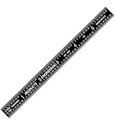 PEC Tools 6" Stainless Steel Ruler, White on Black, 1/50" Thick X 1/2" Wide, High-Contrast Machin...