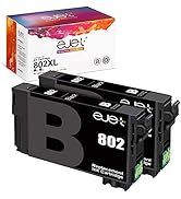 ejet 802XL Black Remanufactured Ink Cartridge Replacement for Epson 802XL 802 T802XL T802 to use ...