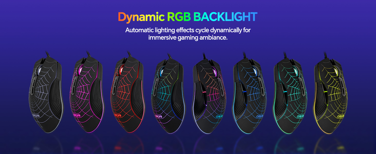 USB Wired RGB Backlit Rainbow Side Button Gaming Mouse Compatible with PC Windows Xbox one PS4 PS5