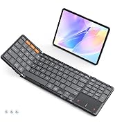 MEETION Bluetooth Foldable Keyboard with Touchpad & Numeric Keypad, Wireless Folding Keyboard, Po...