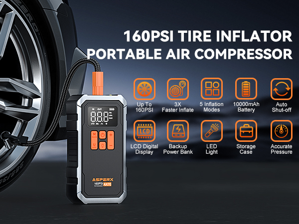 ASPERX AX70 160PSI TIRE INFLATOR