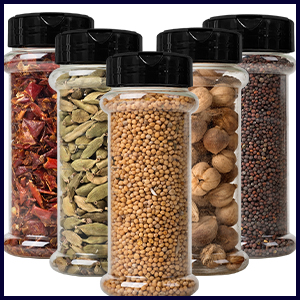 4.1 Clear Plastic Spice Bottles