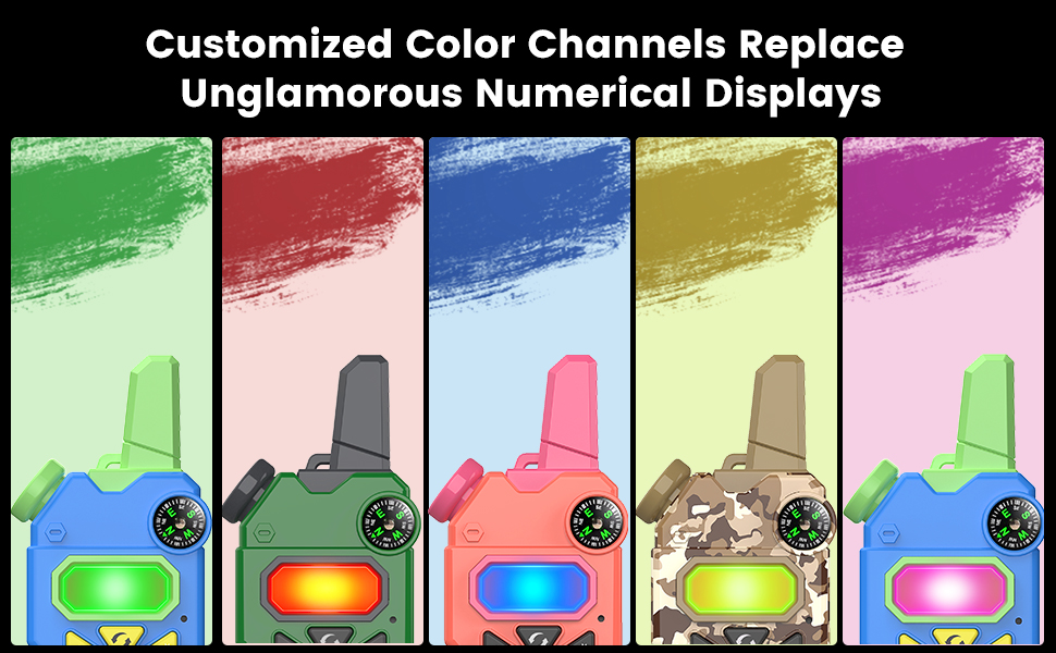 walkie talkies with colourful channels