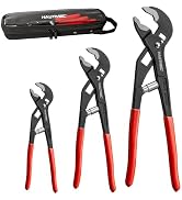 HAUTMEC 3PCS Tongue and Groove Joint Pliers Tool Set, Auto-Adjusting Water Pump Pliers Set with S...