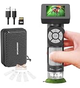 Andonstar AD112 Pocket Kids Microscope Kit with 2” LCD Screen, Mini Portable Handheld Digital Mic...