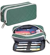 Della Gao Pencil Case Large Capacity Pencil Pouch Soft Quilted Pen Bag Office Stationery Organize...