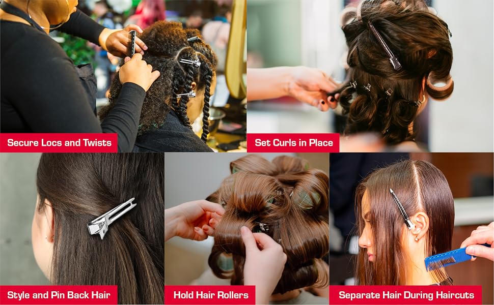 hair roller styling for women hair clip single double prong slide in duck bill alligator curl pin