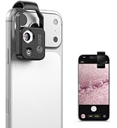 200X Phone Mini Pocket Microscope with CPL Filter, LED Light, Universal Clip, Nano Zoom Portable ...