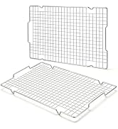 HULISEN 304 Stainless Steel Cooling Rack with Handles, 2-Pack, 16 x 10 Inch | Baking Rack for Hal...