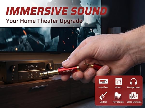 3.5mm to 1/4'' Stereo Audio Adapter, 3.5mm to 1/4'' (6.35mm) Headphone Adapter