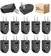 Extension Cord Replacement Male Power Plug, 2 Prong, 125V/10A, Non-Grounding, Ideal for Small App...