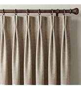 NICETOWN 395GSM Heavyweight Pinch Pleat Oatmeal Faux Linen Curtains 84" Long, Room Darkening Ther...