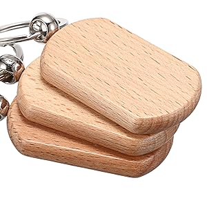 100 PCS Unfinished Wooden Keychain Blanks for Engraving