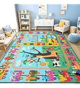 Zedrew Kids Rug for Playroom, 6x9 ABC Educational Carpet for Classroom, Fun Alphabet Area Rugs fo...