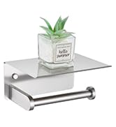 brushed nickel toilet paper holder with shelf