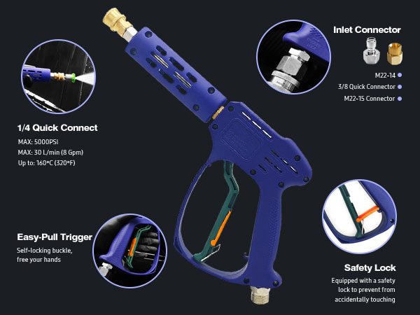 power pressure washer gun wand short foam gun