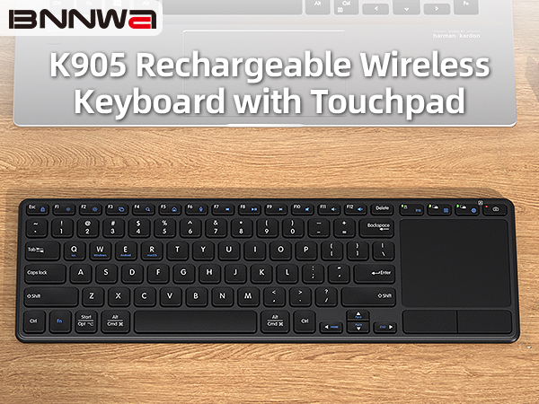 Rechargeable WirelessKeyboard with Touchpad