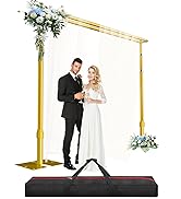 GLOSHOOTING Heavy Duty Backdrop Stand - 10x10ft, Double Crossbar Pipe and Drape Kit, Adjustable M...