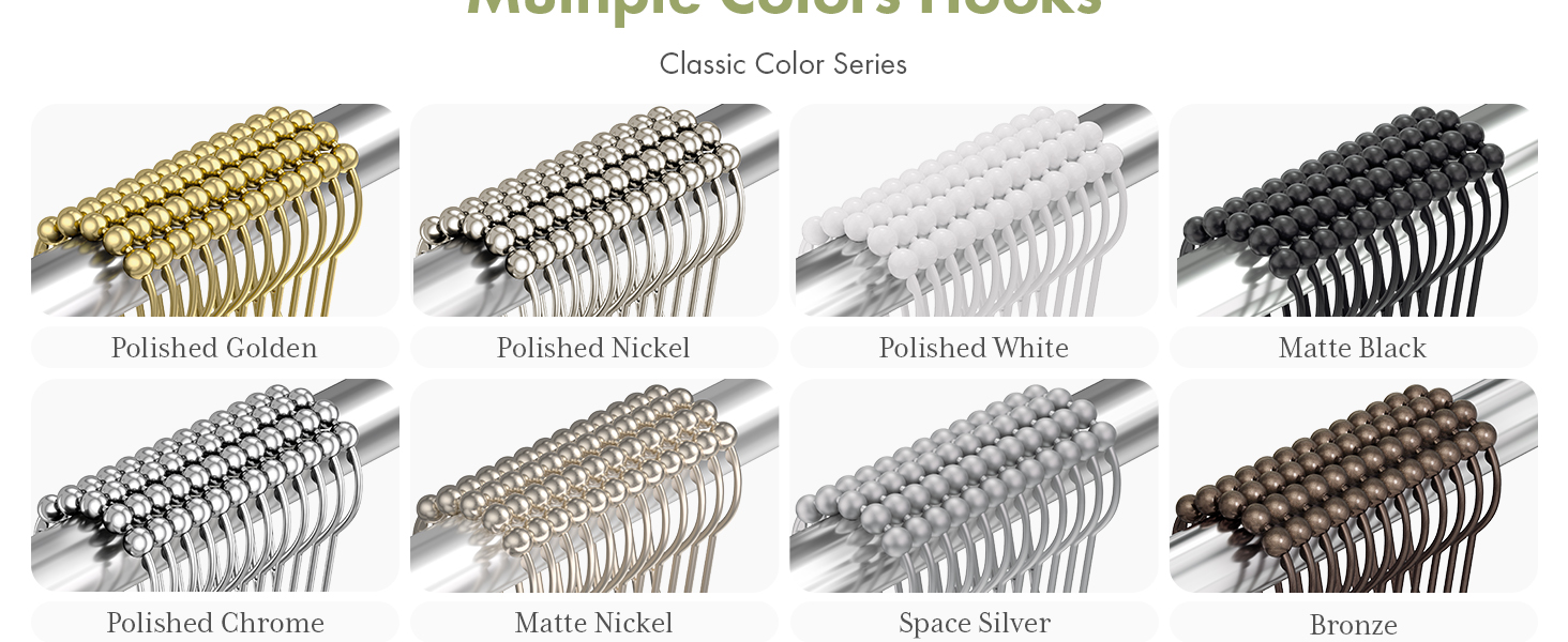 shower curtain hooks