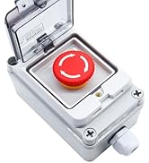 mxuteuk 1NC 1NO E-Stop Switches with Box Red Mushroom Emergency E-Stop Push Button Switch AC 660V...