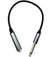 Halokny 6.35mm to 6.35mm Instrument Cable, Golden Plated 1/4 Inch Male to Female TS Mono Audio Ja...