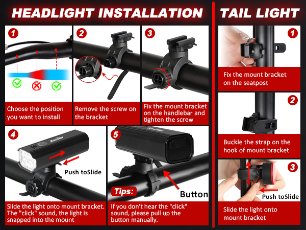 Bike light sets installation