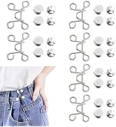 GTAAOY 6 Set Pant Waist Tightener, Adjustable Waist Buckle Set, Jean Buttons Pins, No-Sewing Wais...
